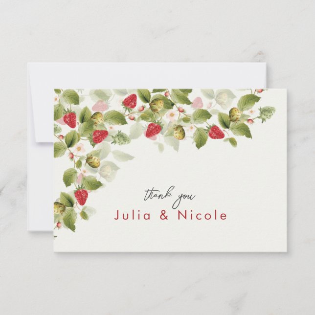 Casamento de Flores de Morango Selvagens Vermelhas (Frente)