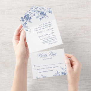 Casamento de Flores do Jardim Azul Elegante França