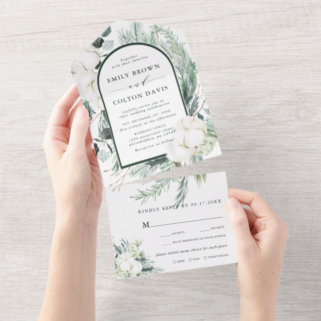Casamento de Flores Evergreen & Cotton (Tearaway)