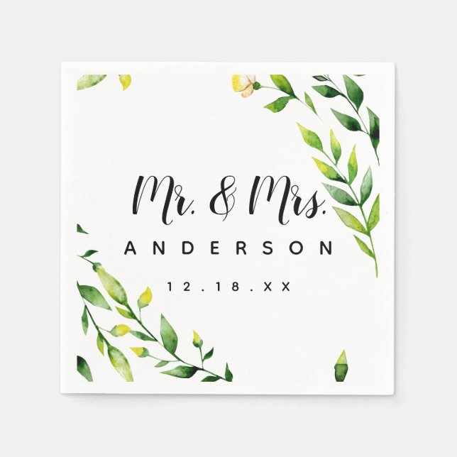 casamento de flores florais amarelas do guardanapo (Frente)