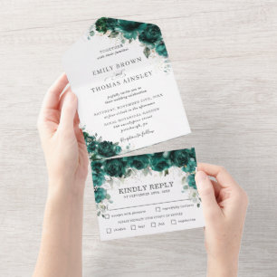 Casamento de Flores Florais Chic Emerald Green