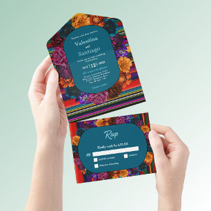 Casamento de flores mexicanas modernas