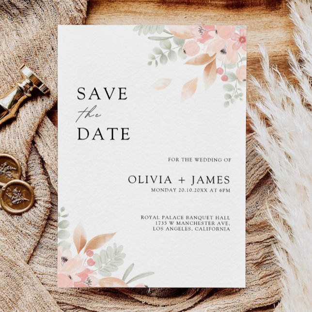 Casamento de Flores Selvagem Salvar a Data Convite (Wildflower Wedding Save the Date Invitation)