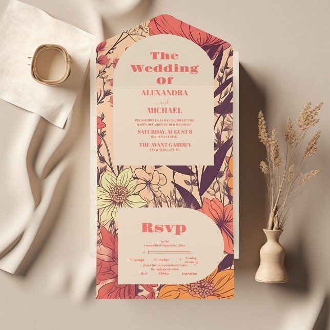 Casamento de Flores Selvagens Amarelas Cor-de-Rosa (Criador carregado)