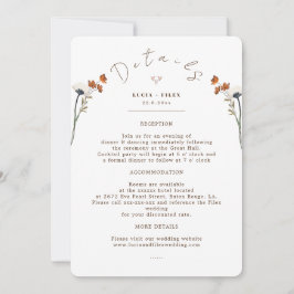 Casamento De Flores Selvagens Elegantes Em Cartão 