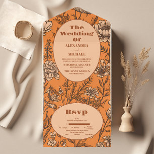 Casamento de Flores Selvagens Laranja Queimadas