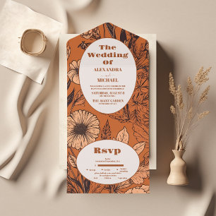 Casamento de Flores Selvagens Laranja Queimadas