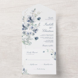 Casamento de Flores Silvestres Azuis Empoeirados c
