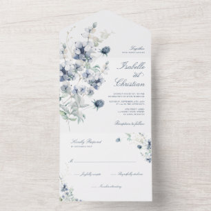 Casamento de Flores Silvestres Azuis Empoeirados c