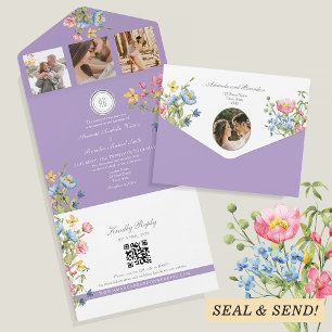 Casamento de Flores Silvestres Boho Roxo