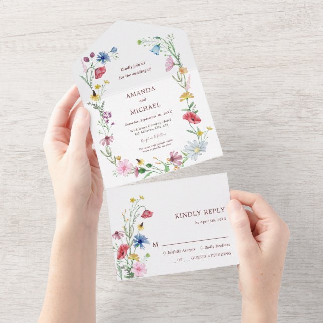 Casamento de Flores Silvestres Elegantes (Aba destacável)
