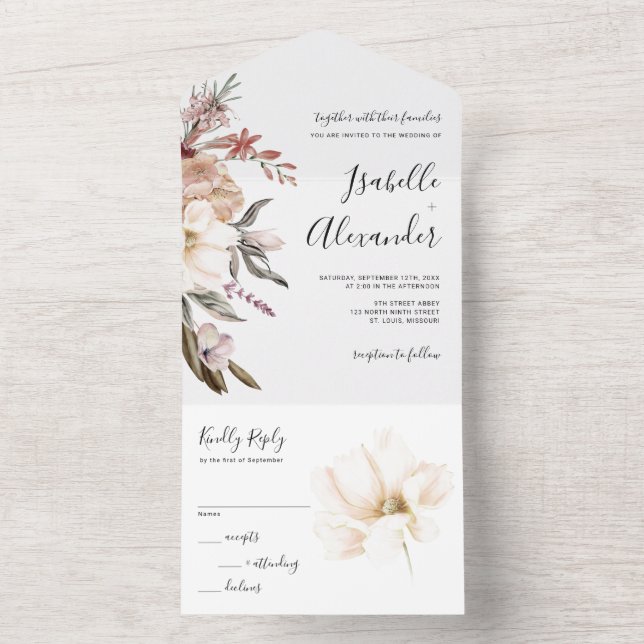 Casamento de Flores Silvestres em Aquarela (Interno)