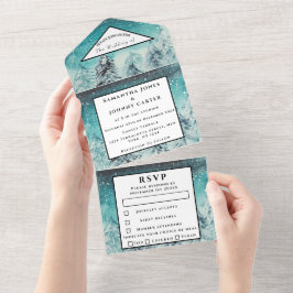 Casamento de Floresta de Aquarela da RSVP da Monta