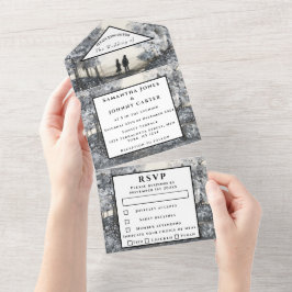 Casamento de Floresta de Aquarela da RSVP de Woodl