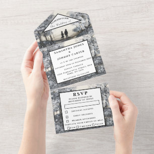 Casamento de Floresta de Aquarela da RSVP de Woodl