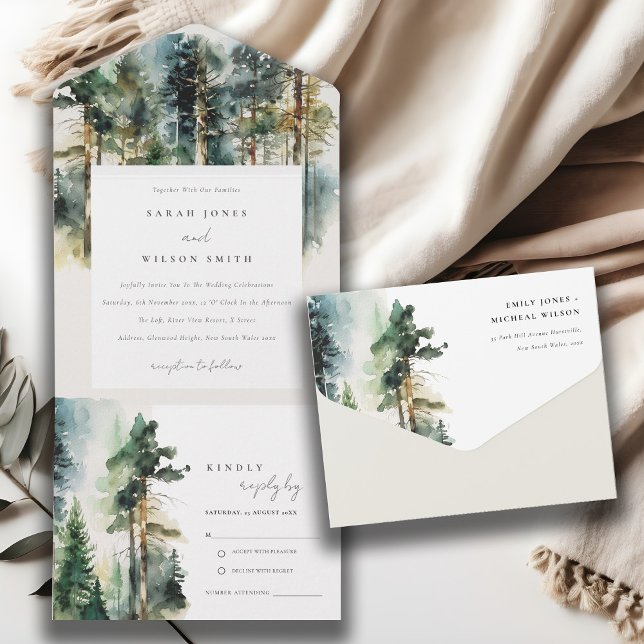 Casamento de Floresta Florestal Verde Elegante (Criador carregado)