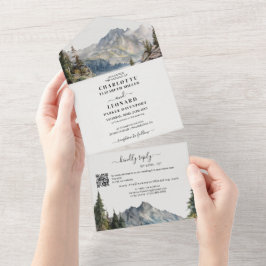 Casamento de Floresta Montanha Código Qr Rsvp