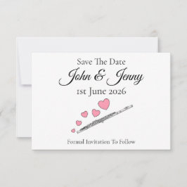 Casamento De Flute Musical Salvar A Data