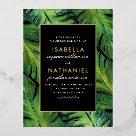 Casamento de Folgas Tropicais Negras e Verdes Mode