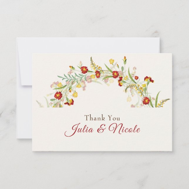 Casamento de Folhagem Amarelo-Flor Selvagem Marigo (Frente)