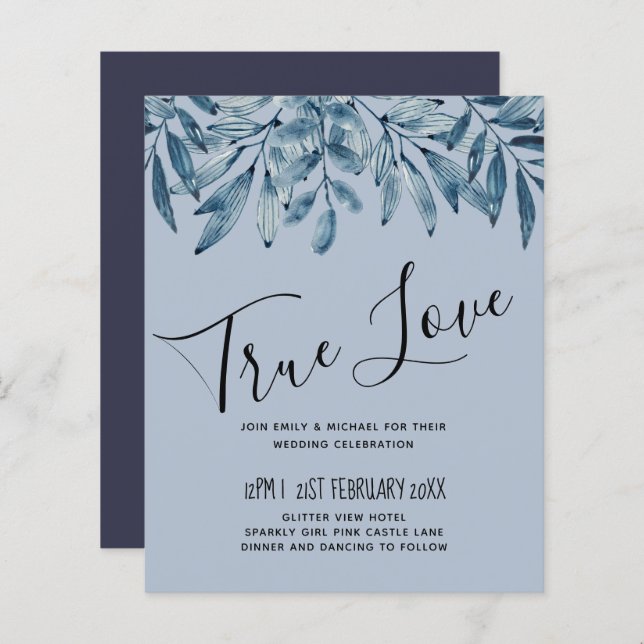 Casamento de Folhagem AZUL com DEUS (Frente/Verso)