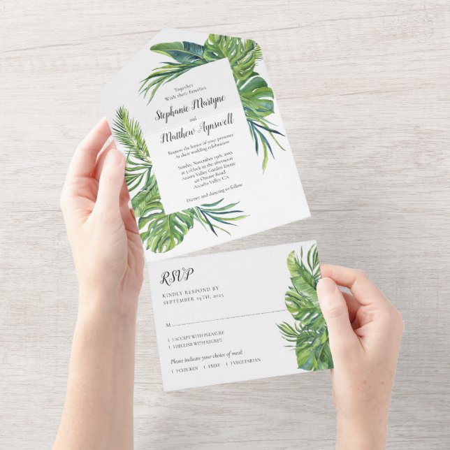 Casamento de Folhagem de Folha Tropical (Tearaway)