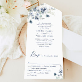 Casamento de Folhagem Elegante Dusty Blue Boho Win