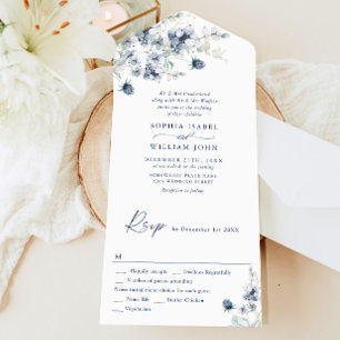 Casamento de Folhagem Elegante Dusty Blue Boho Win