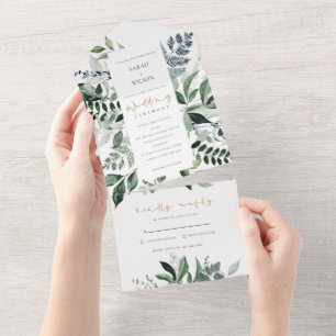Casamento de Folhagem Tropical de Folhagem Verde M