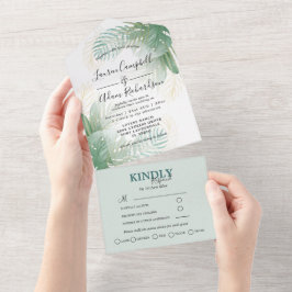 Casamento de Folhagem Tropical Verde