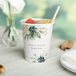 Casamento de Folhagem Verdes Suculentes Azul Elega