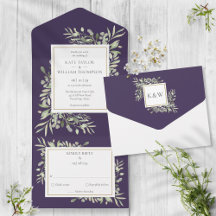Casamento de Folhas de Verdura Botânica Roxa