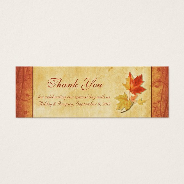 Casamento De Folhas Obrigado Marcações Favoráveis (Frente)