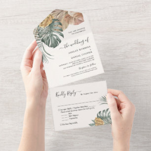 Casamento de Folhas Tropicais Boêmicas