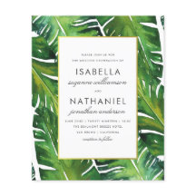 Casamento de Folhas Tropicais Verdes Modernas