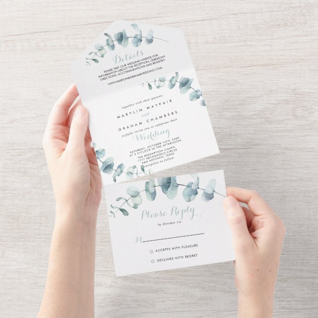 Casamento de Foliage Greenery Minimalista (Tearaway)