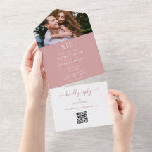 Casamento de Foto com Código QR e Monograma em Ros