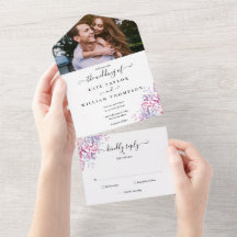 Casamento de Foto com Monograma em Script Floral C