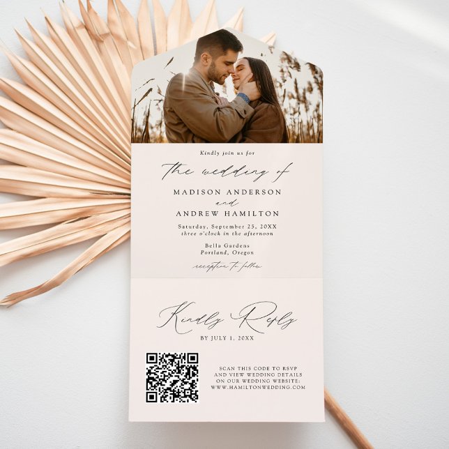 Casamento de Foto Creme com Letra Moderna e Elegan (Criador carregado)
