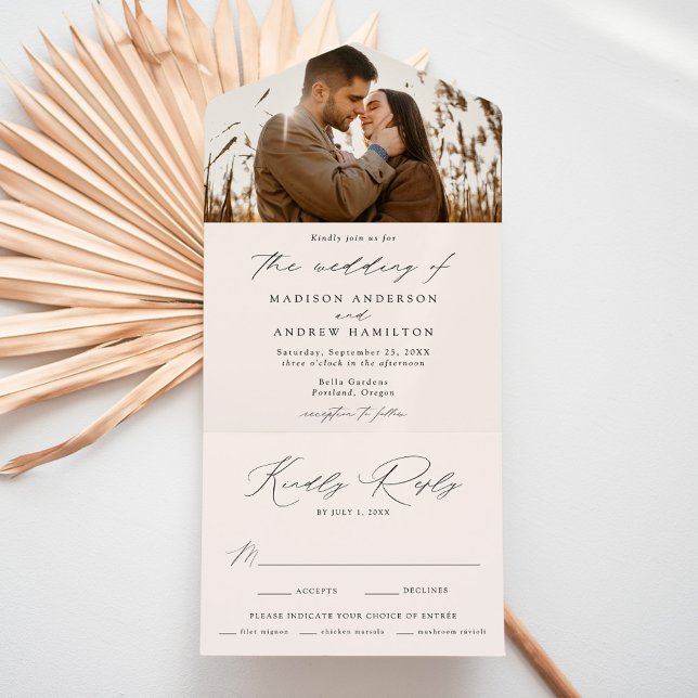Casamento de Foto Creme Elegante Moderno (Criador carregado)