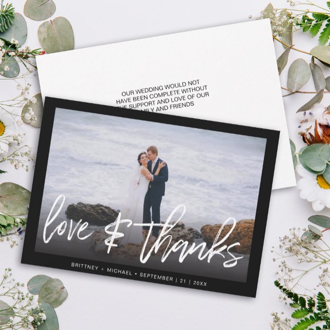 Casamento de Foto de Amor e Agradecimento Preto e  (Criador carregado)