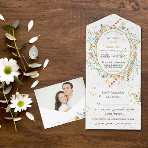 Casamento de Foto do Campo de Flores Selvagens Ova