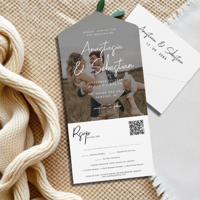 Casamento de Foto do Código QR do Script Branco e  (Criador carregado)