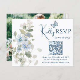 Casamento de Foto do Código QR RSVP Floral Românti