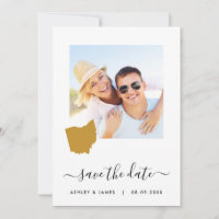 Casamento de Foto do Mapa de Ohio Salve o Cartão d