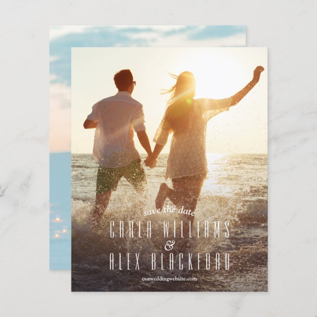 Casamento de Foto do Script Elegante de Orçamento  (Frente/Verso)