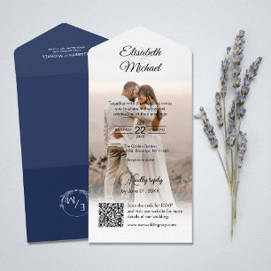 Casamento de Foto do Site de Código QR Azul do Mar
