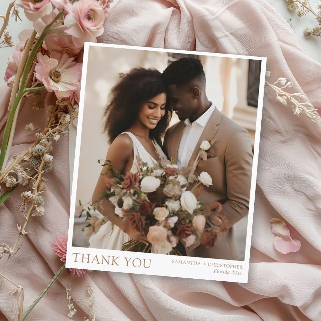 Casamento de Foto Dourado Minimalista Obrigado (Criador carregado)