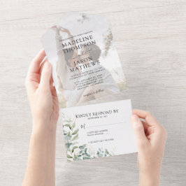 Casamento de Foto Elegante Eucalyptus Dourado Gree