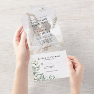 Casamento de Foto Elegante Eucalyptus Dourado Gree